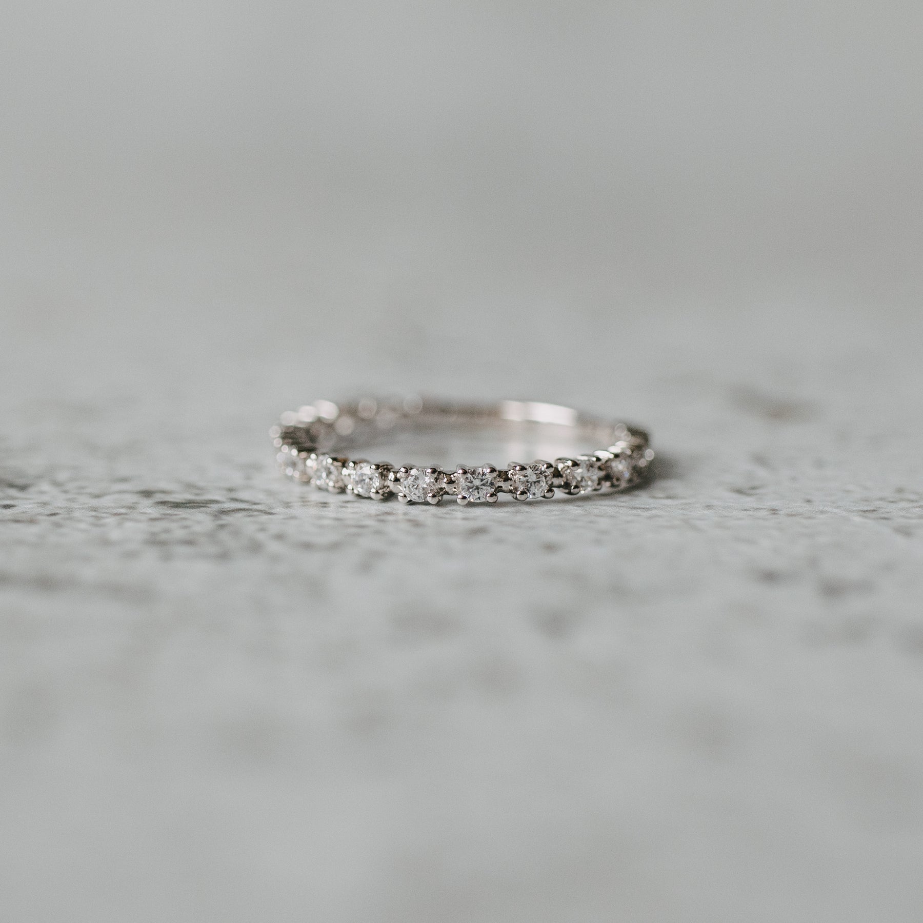 14K White Gold Diamond Beaded Anniversary Band