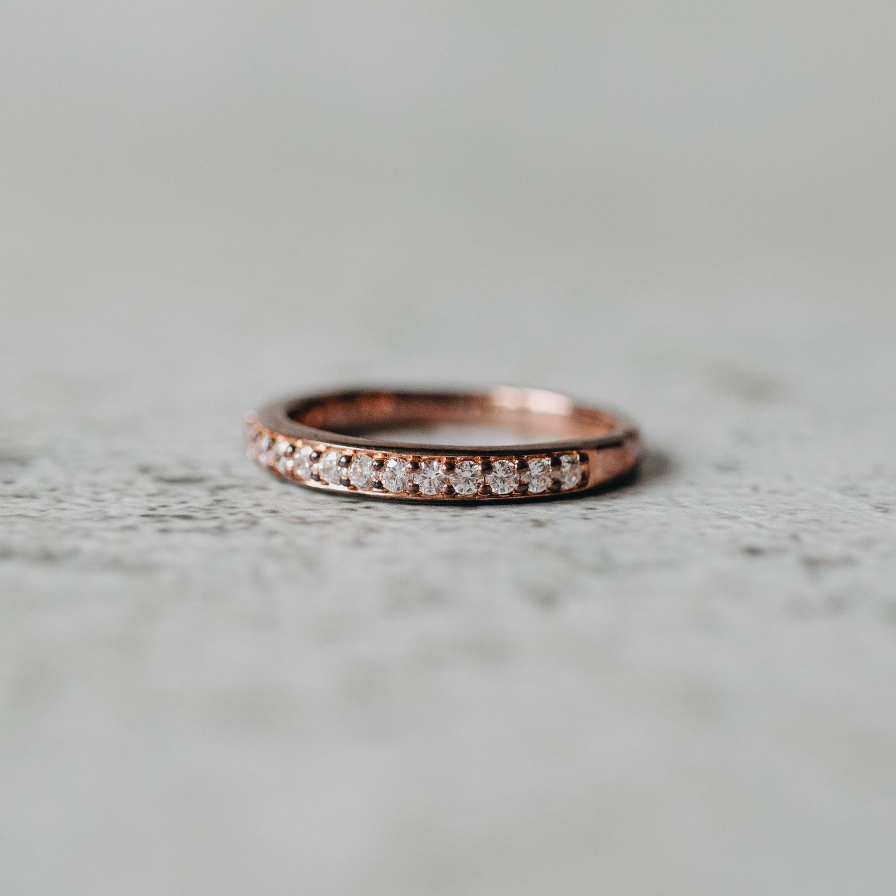 14K Rose Gold Round Diamond Pinpoint Anniversary Band