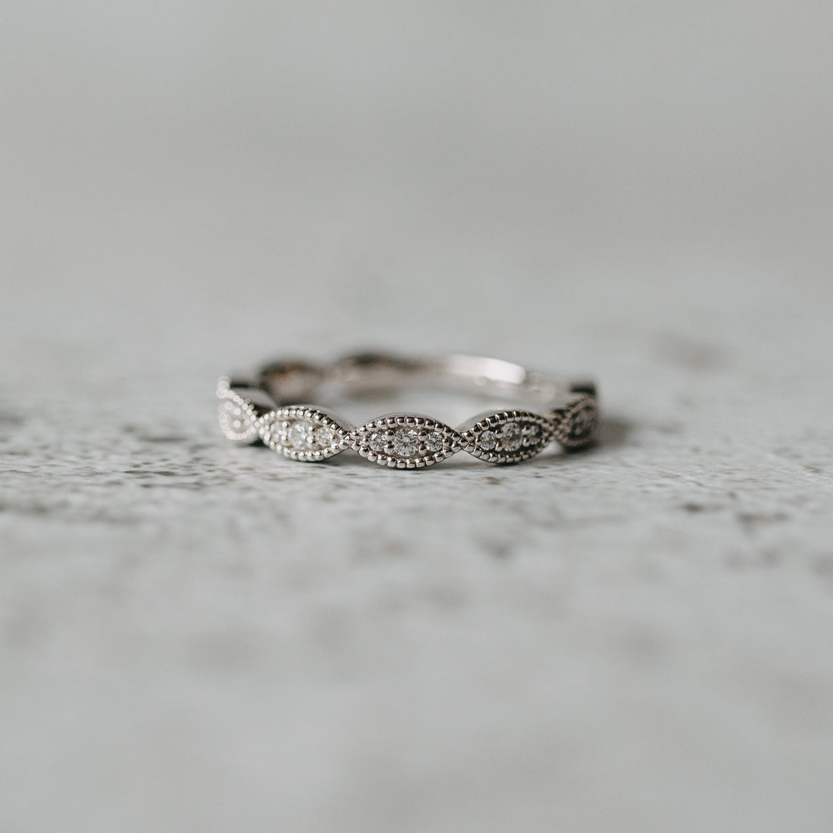 14K White Gold Diamond Infinity Anniversary Band