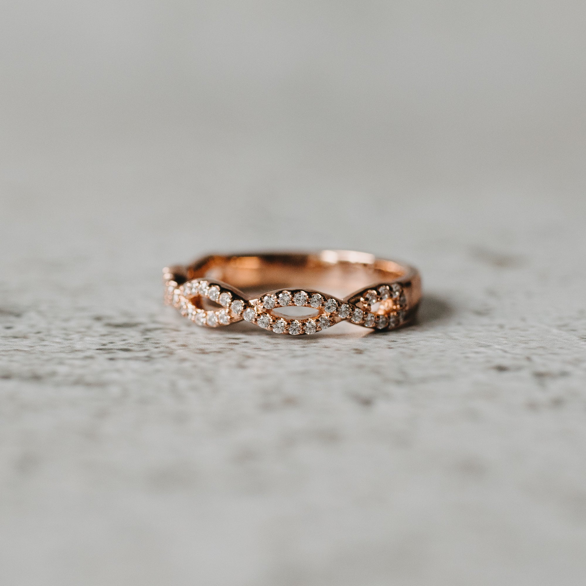 Rose gold diamond infinity band Clearance