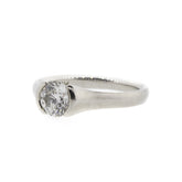 Partial-Bezel Platinum Diamond Solitaire Ring
