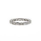 Baguette & Round Diamond White Gold Eternity Band