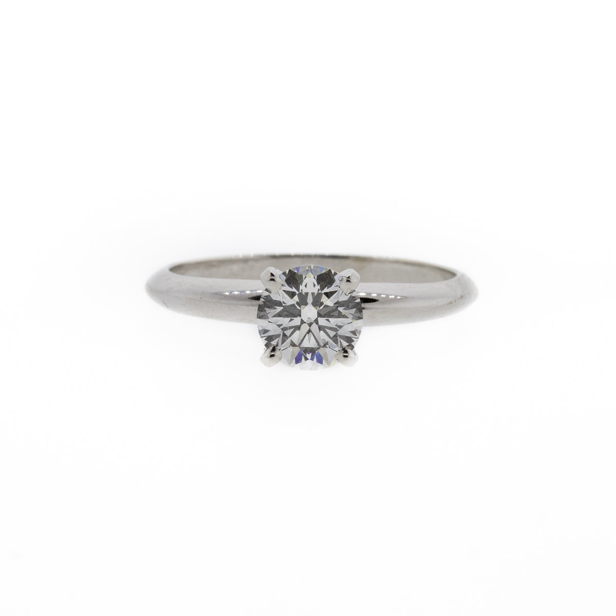 Four Prong Diamond White Gold Solitaire Ring