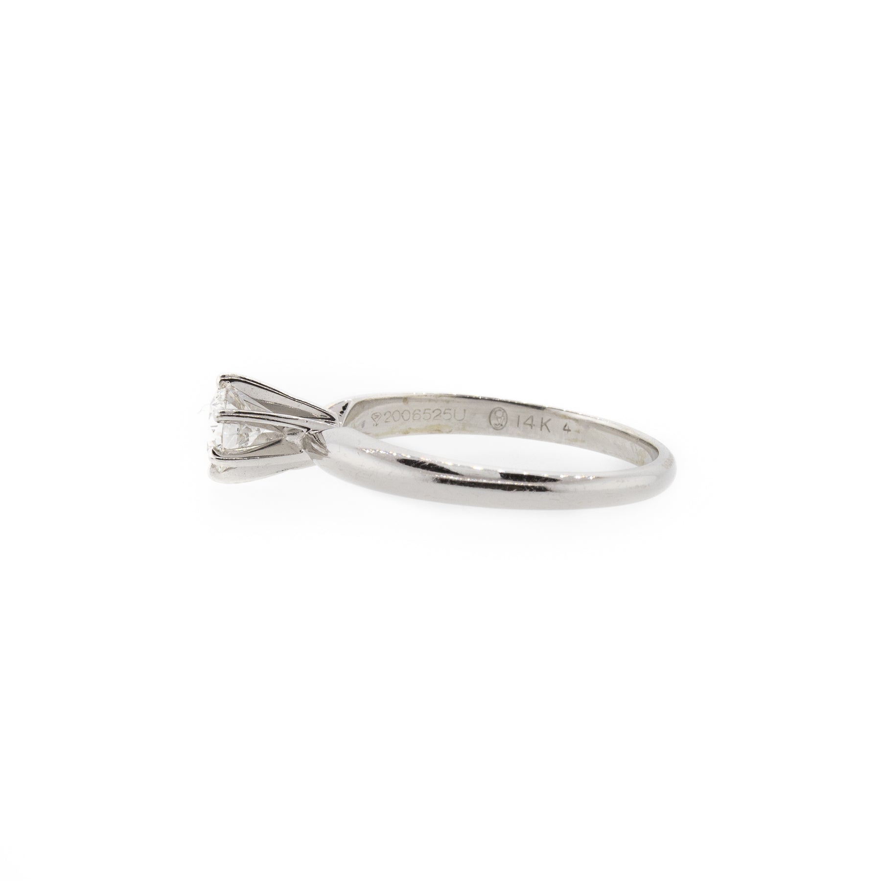 Round Brilliant Diamond Solitaire White Gold Ring