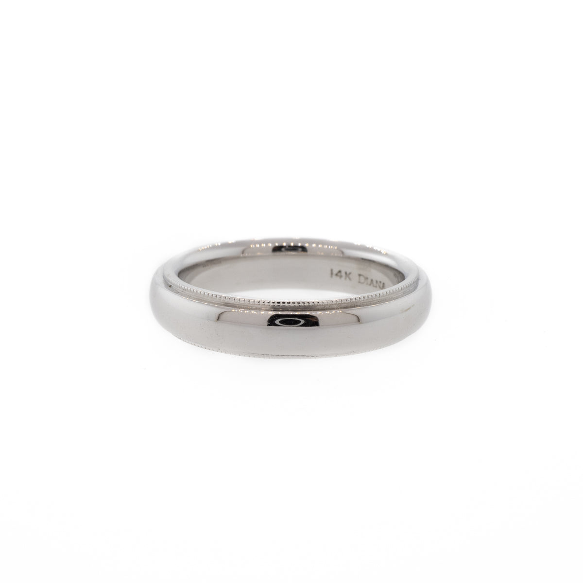 Milgrain 14K White Gold "Diana" Wedding Band