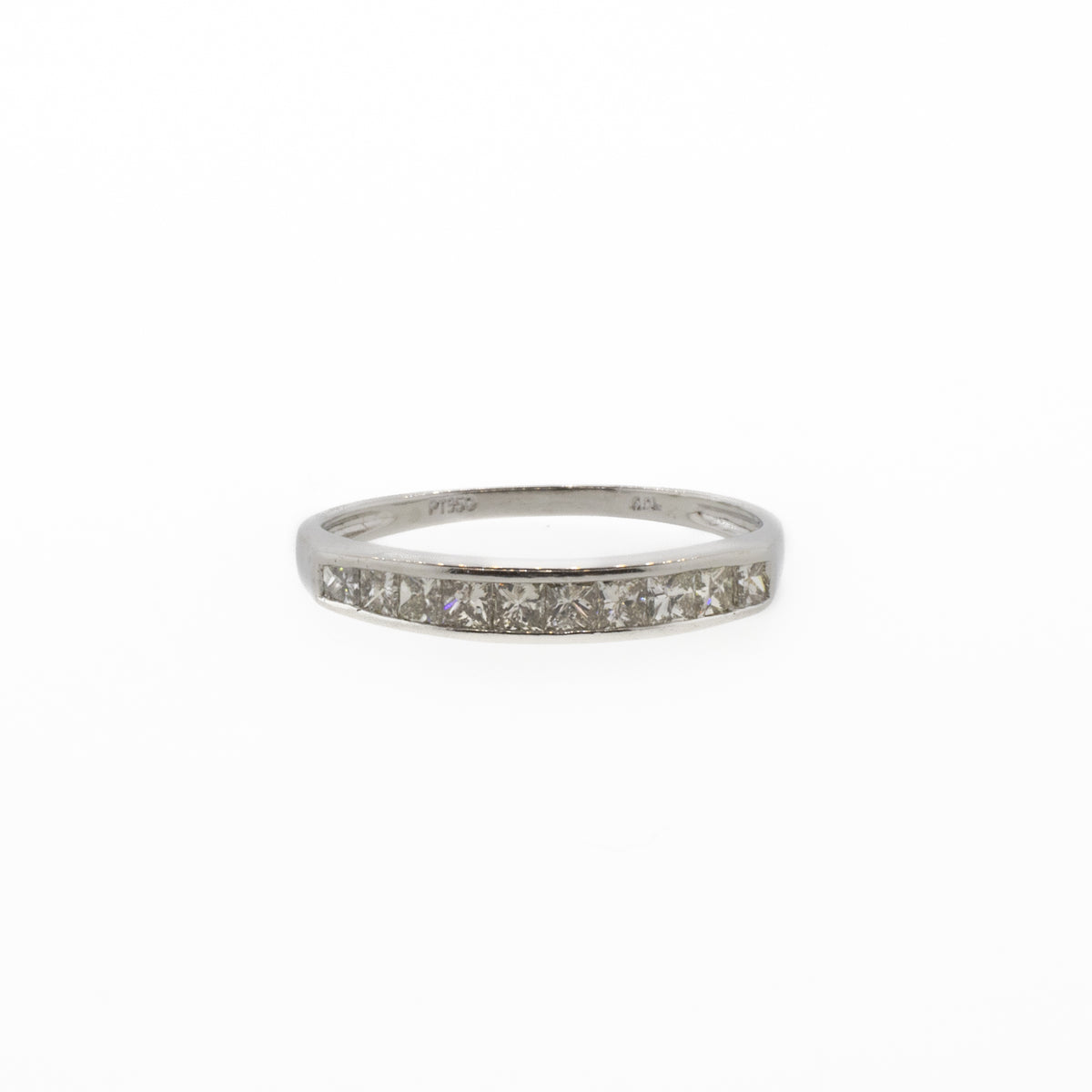 Platinum Princess-Cut Diamond Wedding Band