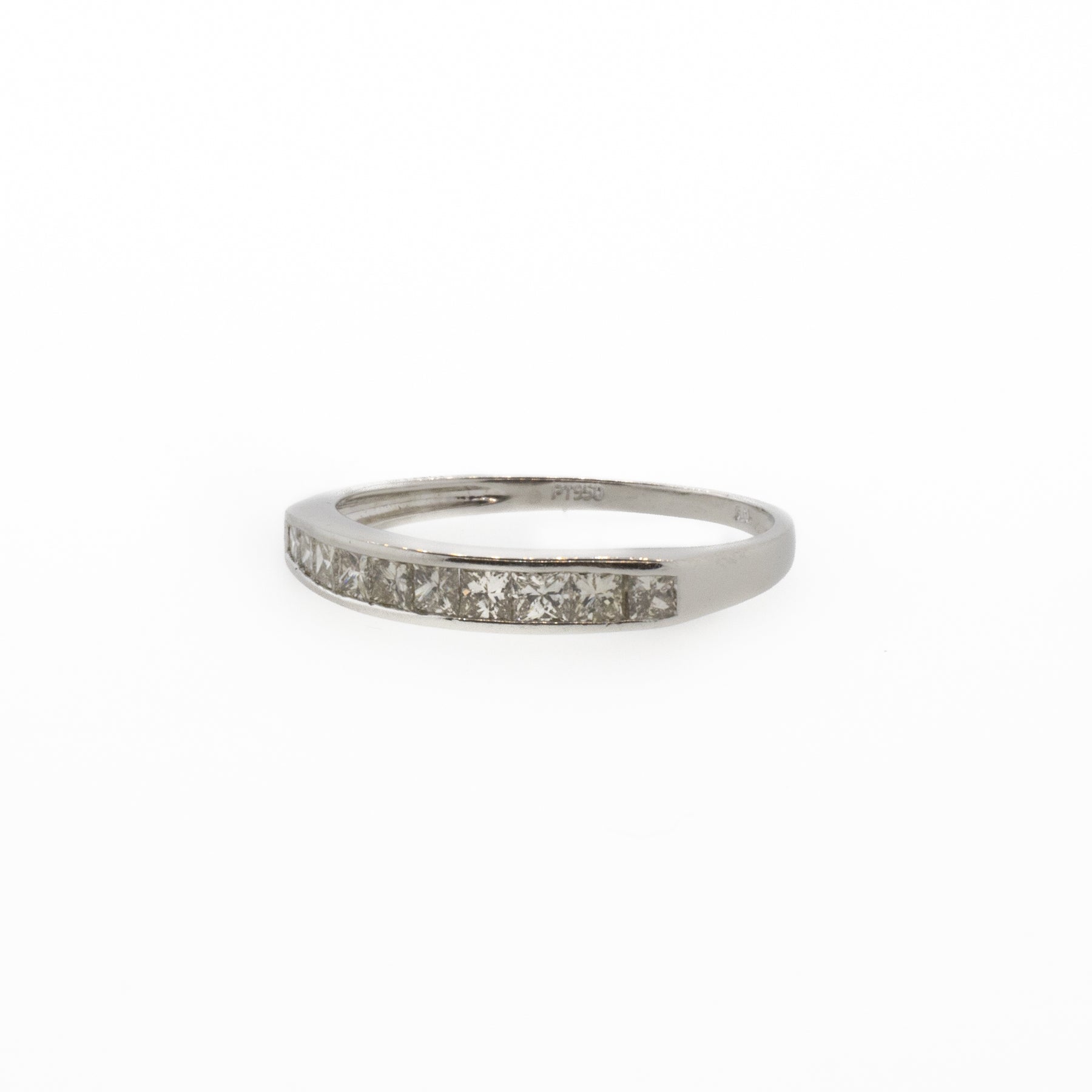 Platinum Princess Cut Diamond Wedding Band