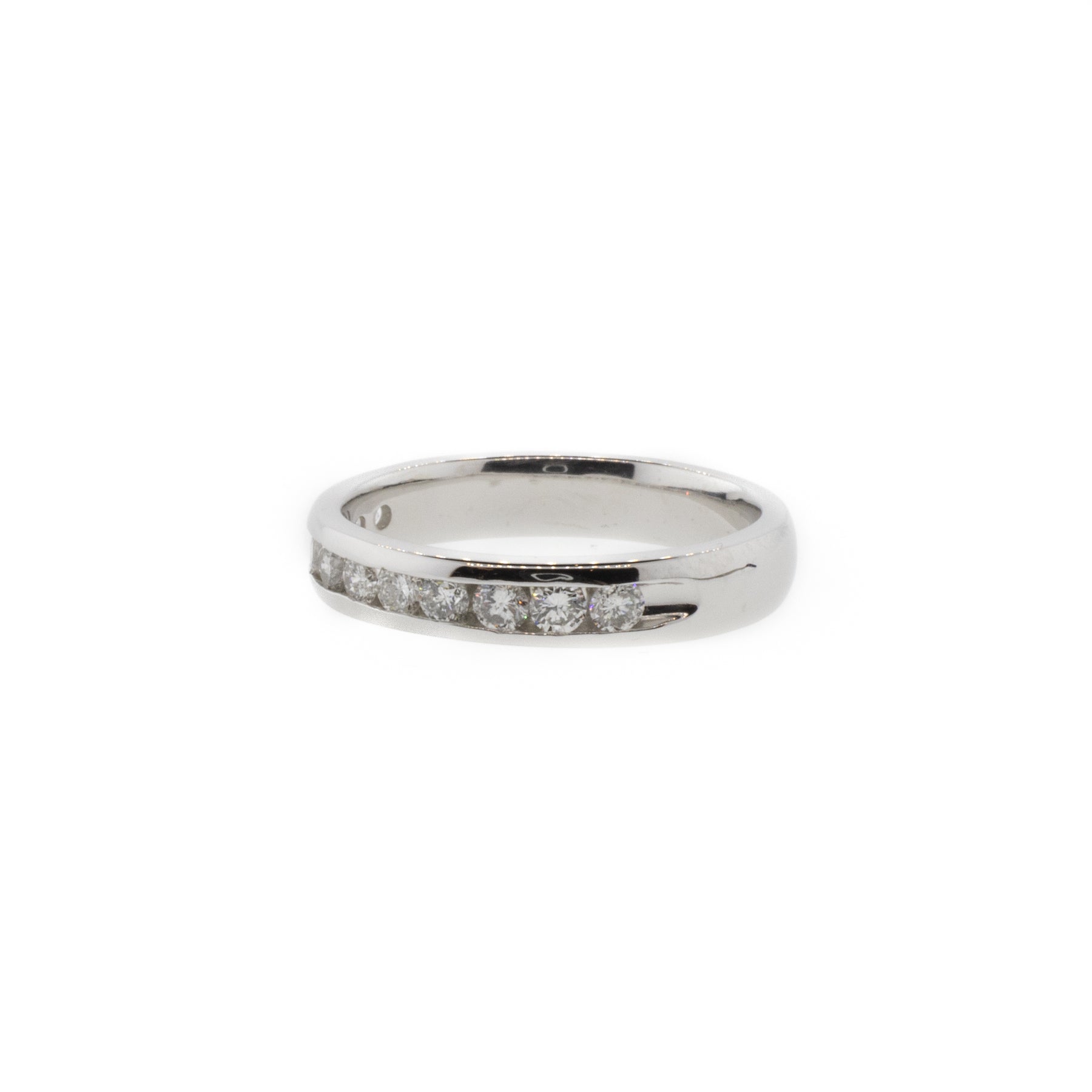 14K White Gold Diamond Channel Anniversary Band