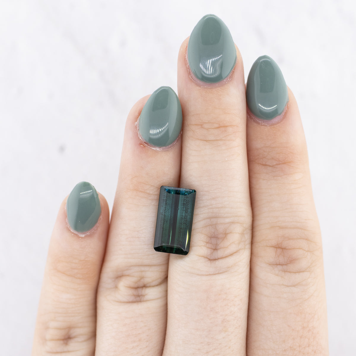 5.98ct Elongated Emerald Cut Indicolite Tourmaline