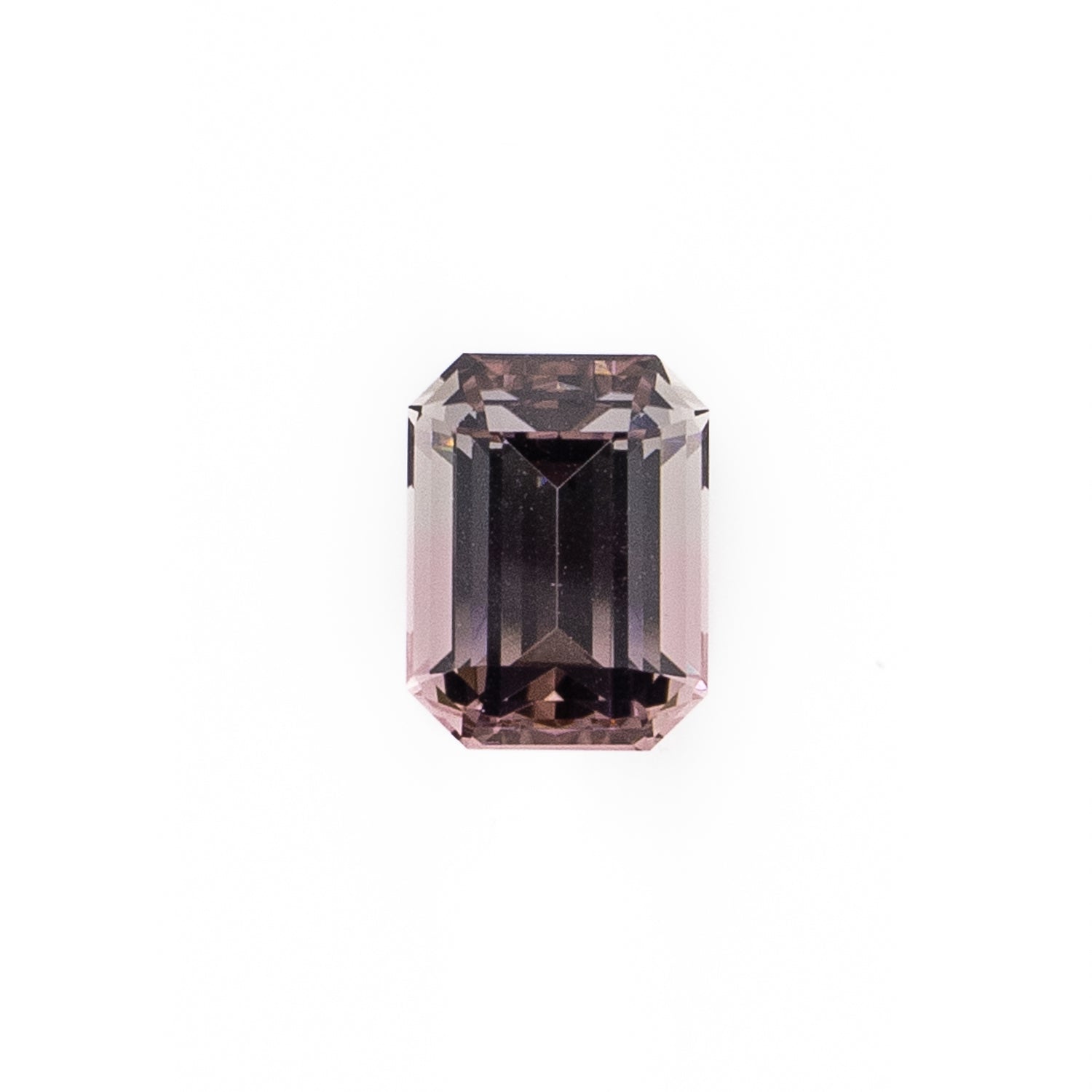 3.38ct Emerald Cut Bicolor Salmon & White Colored Tourmaline