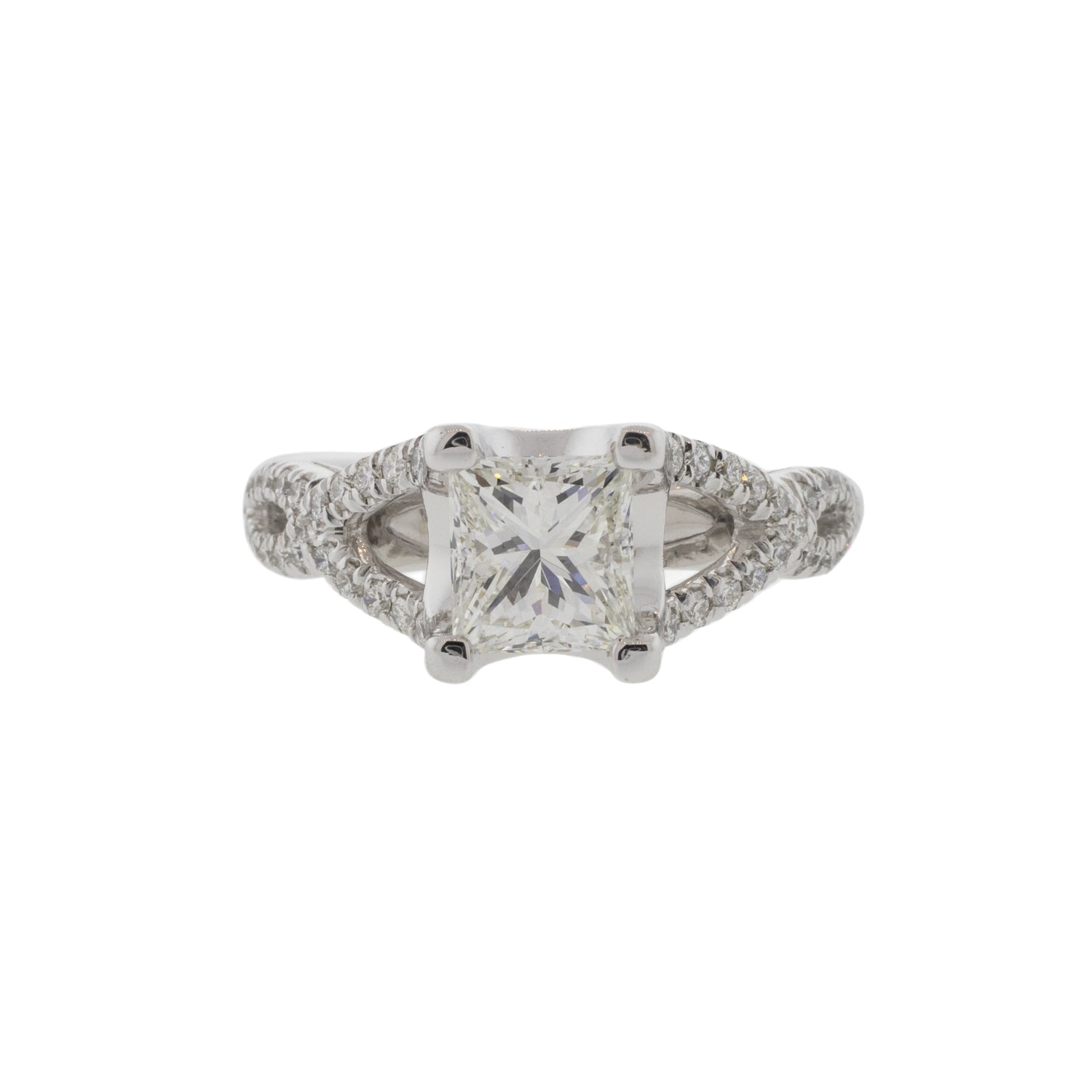 Split-Shank Princess Cut Diamond Ring