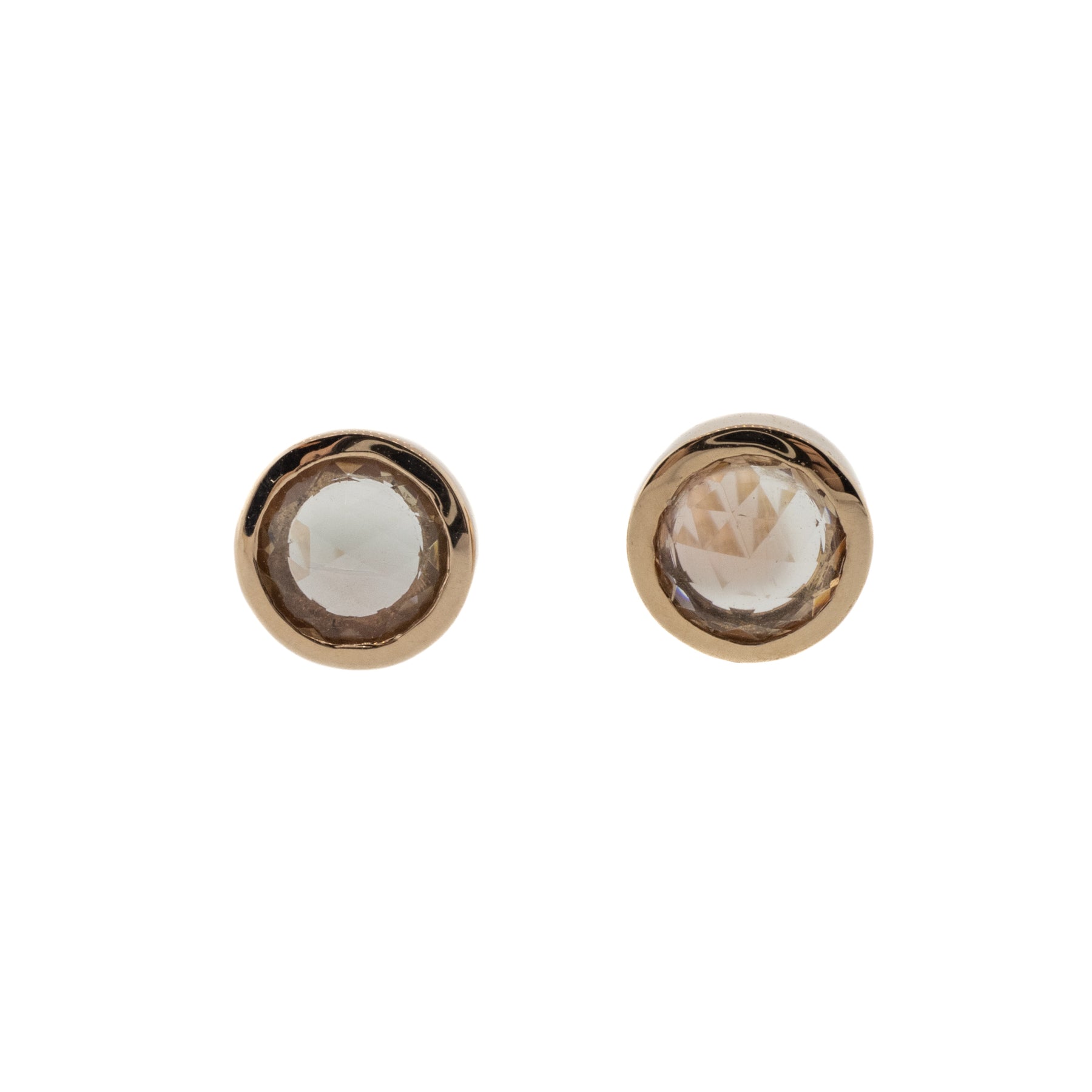 Rose Cut Oregon Sunstone Stud Earrings