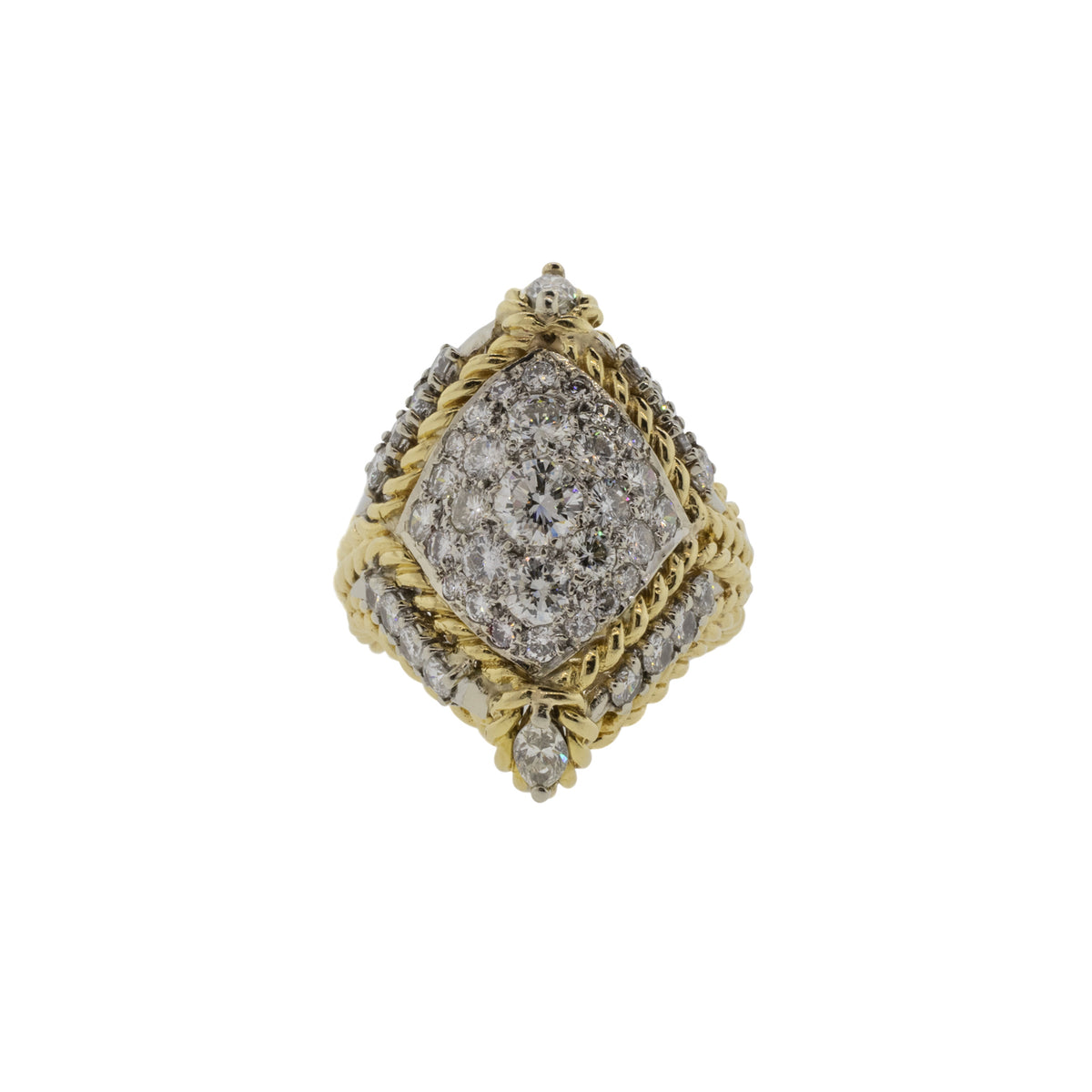 Mid-Century 2.50ctw Diamond Rope Style Ring