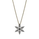 Snowflake Diamond Pendant and Yellow Gold Rope Chain