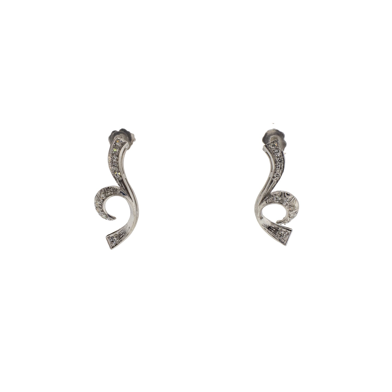 Twisted Branch Diamond Stud Earrings