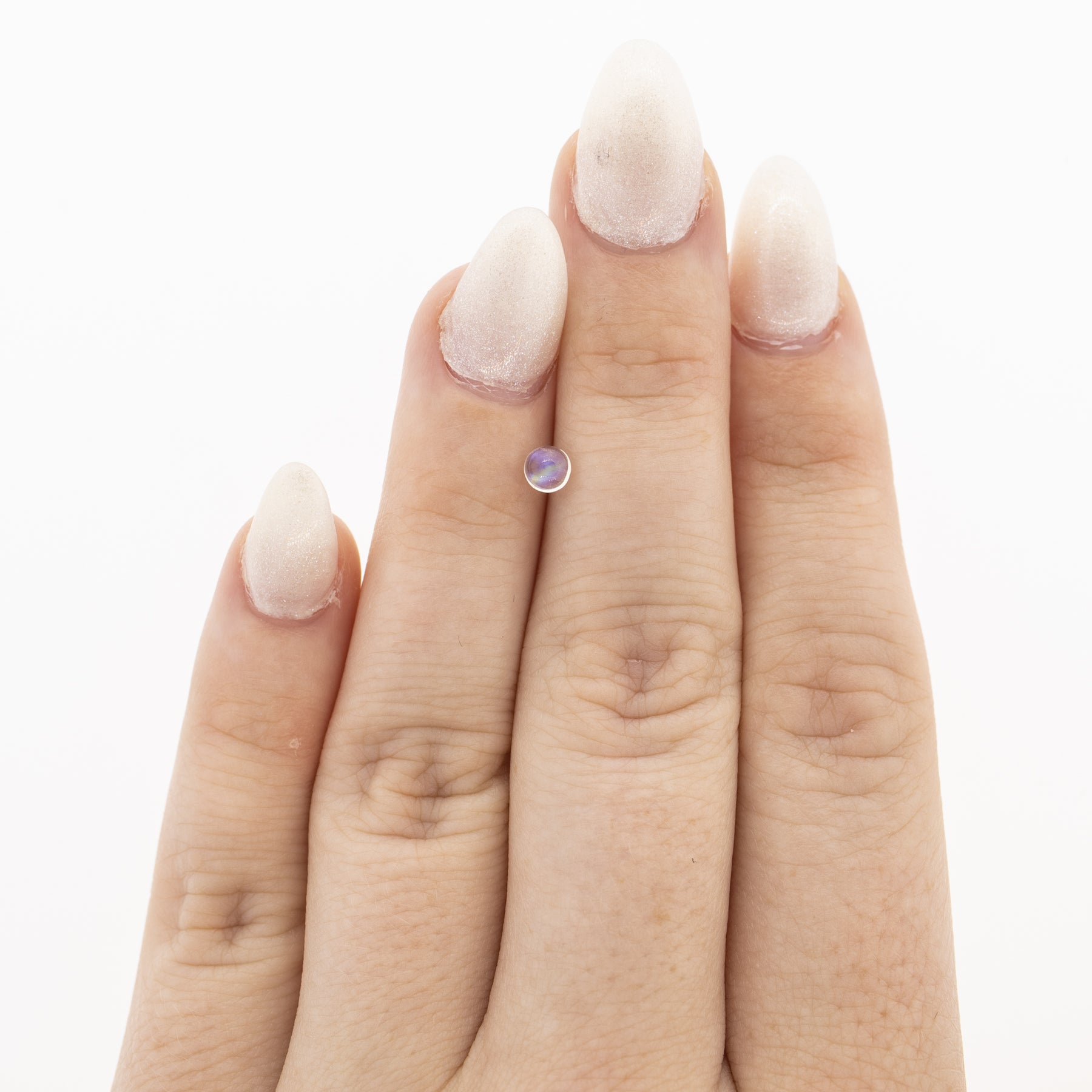 -4mm Round Cabochon Cut Natural Rainbow Moonstone