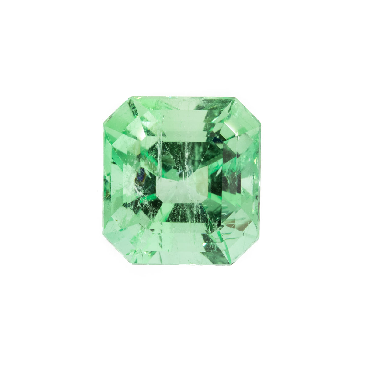 -7.61ct Light Green Emerald Cut Emerald