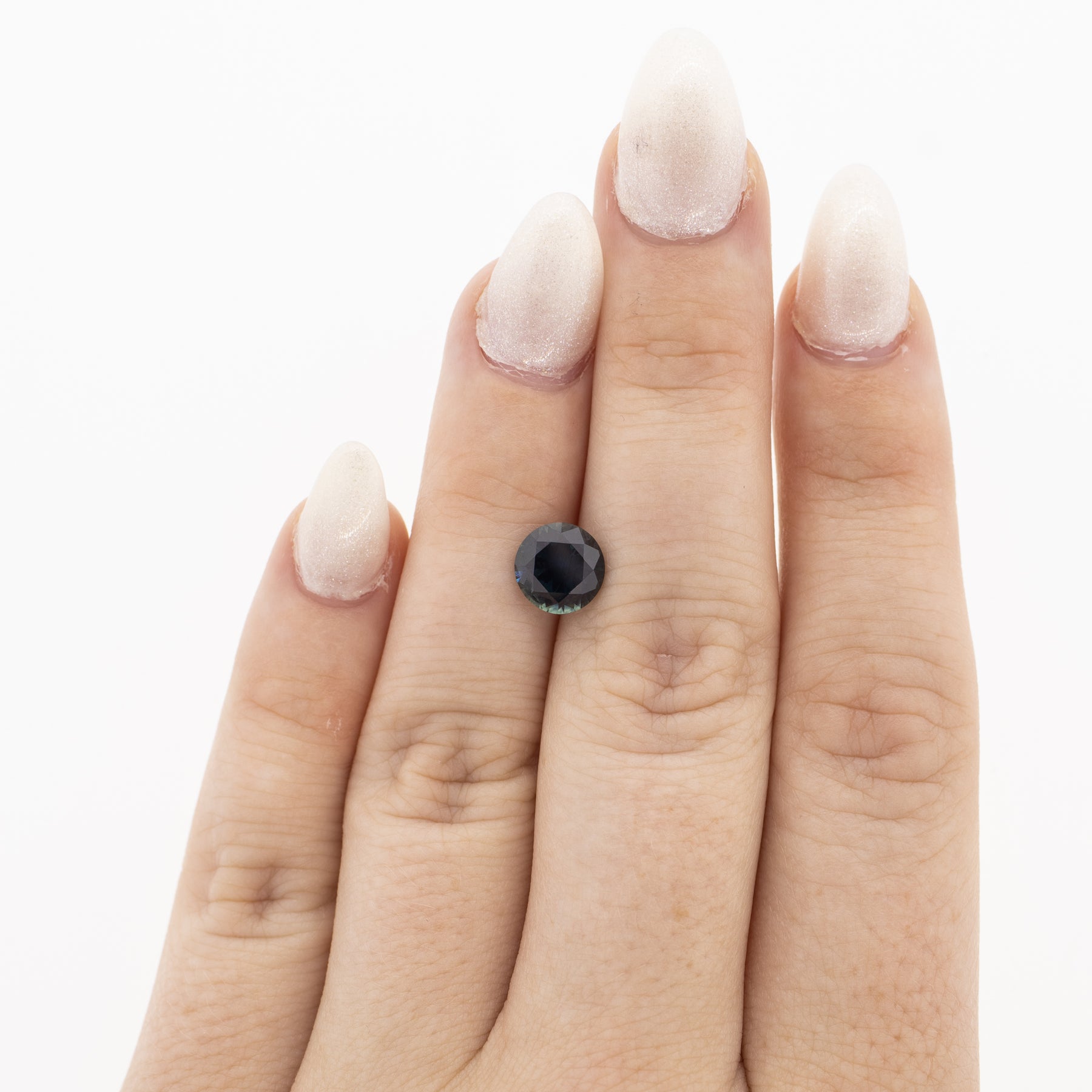 2.29ct Round Natural Dark Blue/Green Montana Sapphire