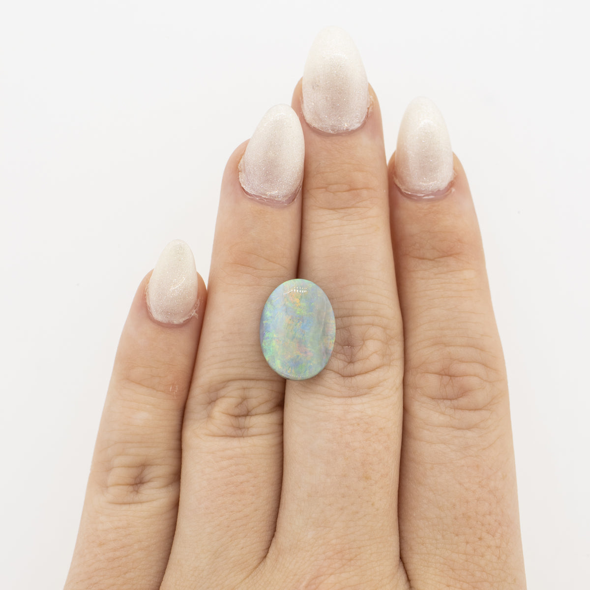 5.82ct Oval Cut Convex Grey Opal