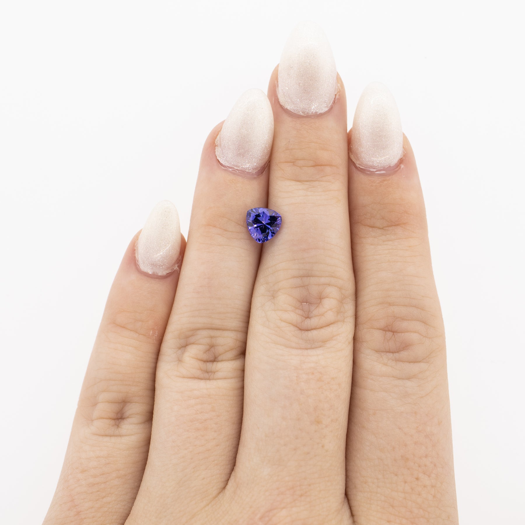 1.10ct Custom Trillion Cut Violet Blue Tanzanite