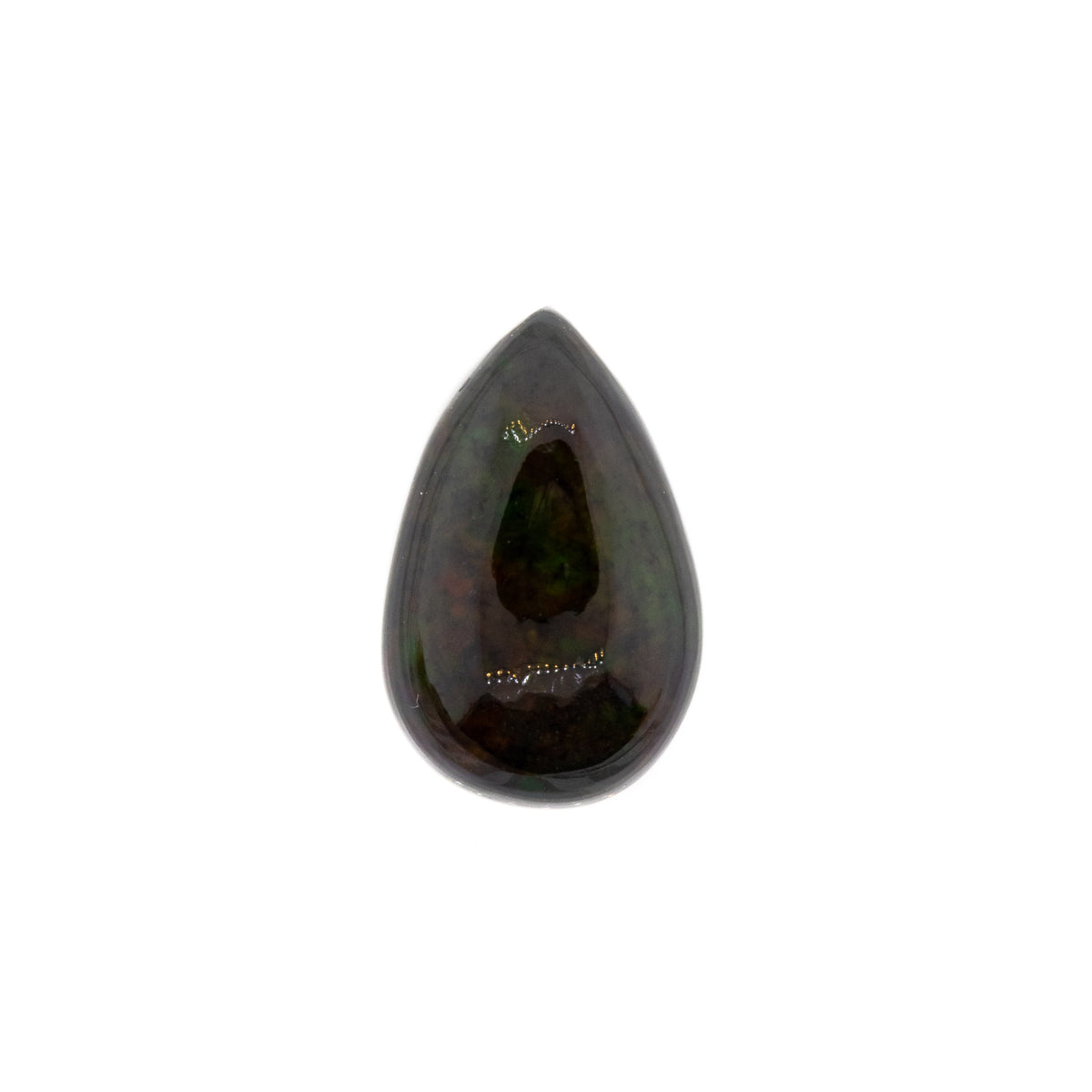 -3.49ct Pear Shaped Cabochon Cut Natural Black Opal