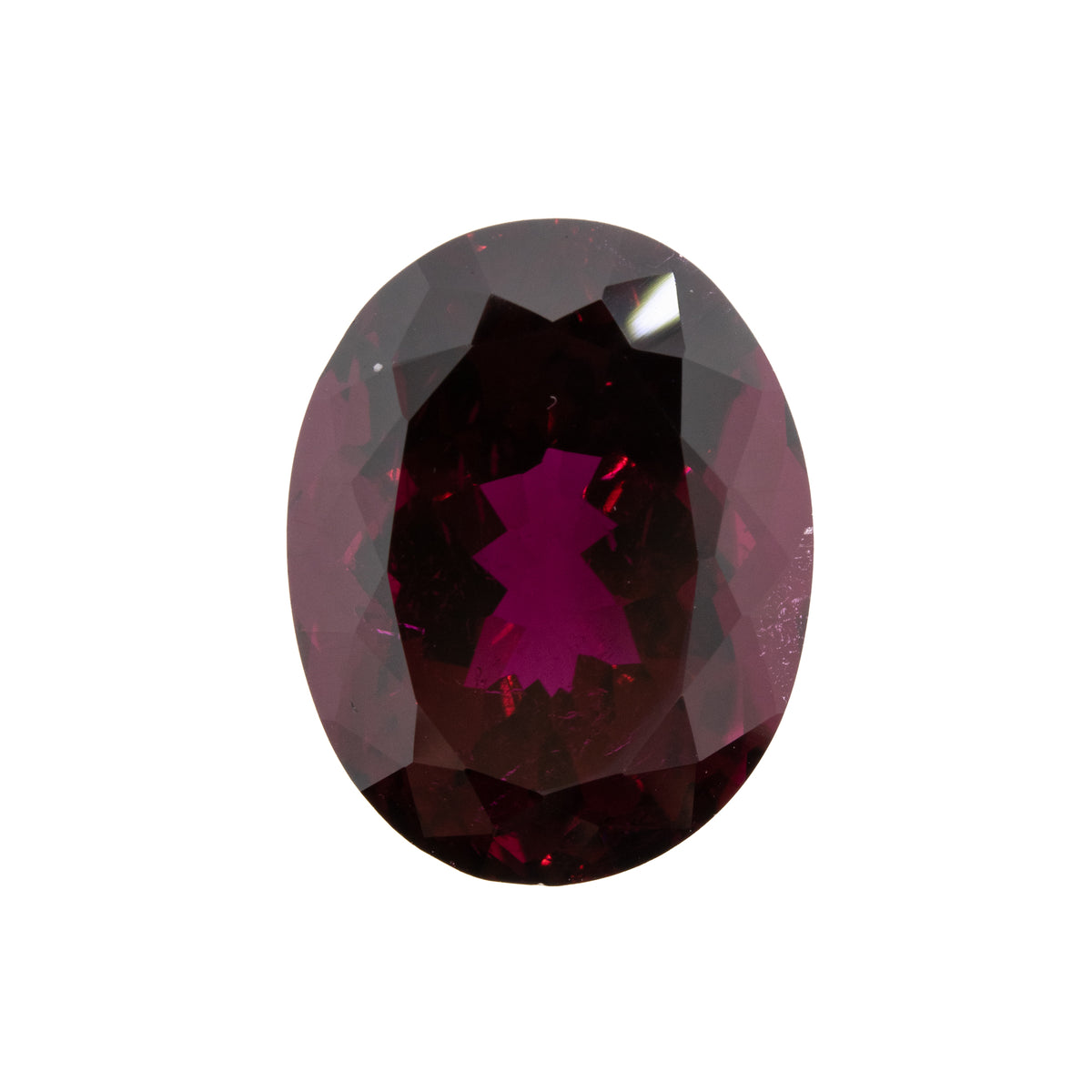 17.11ct Oval Cut Natural Dark Pinkish Red Rubellite Tourmaline