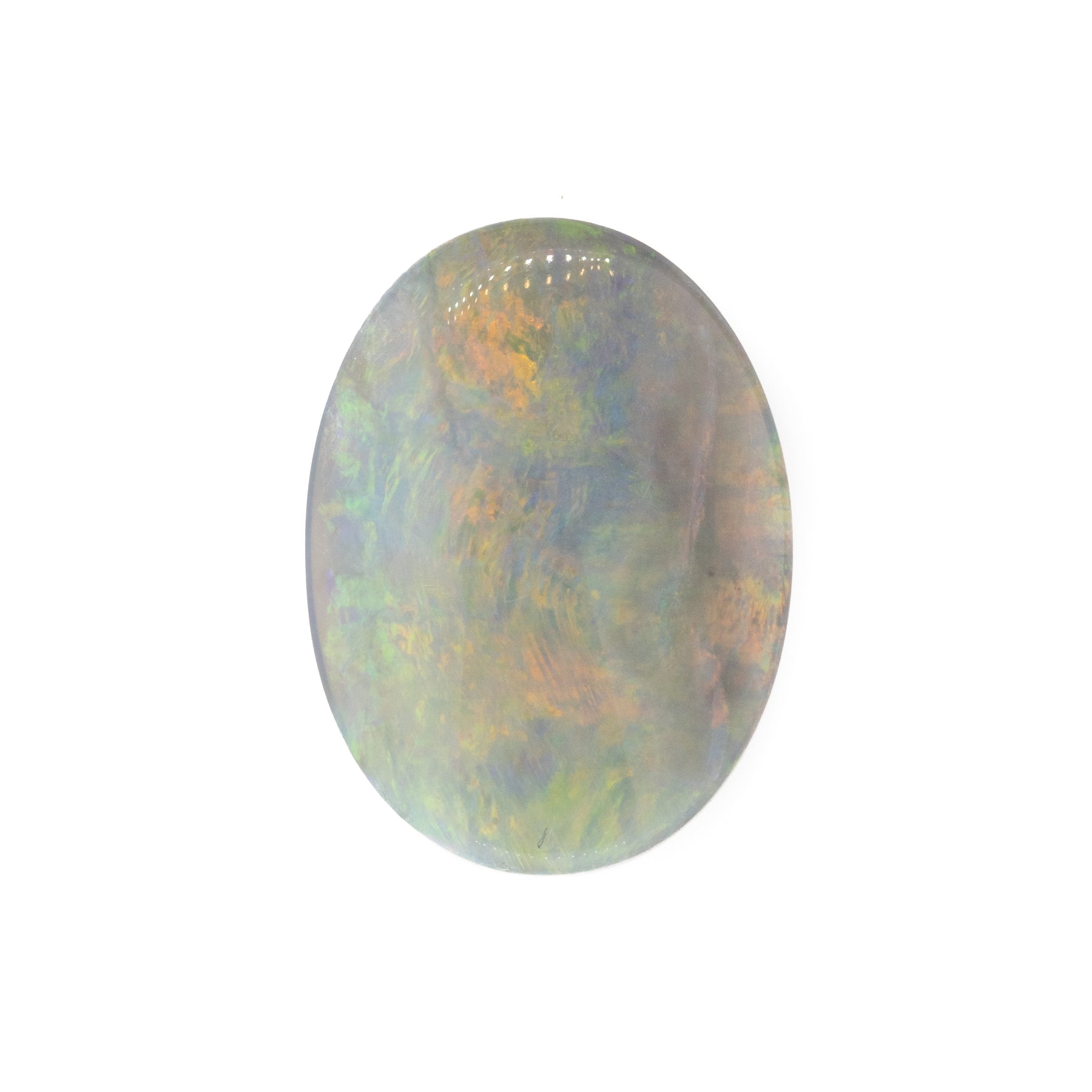 5.82ct Oval Cut Convex Black/Grey Opal