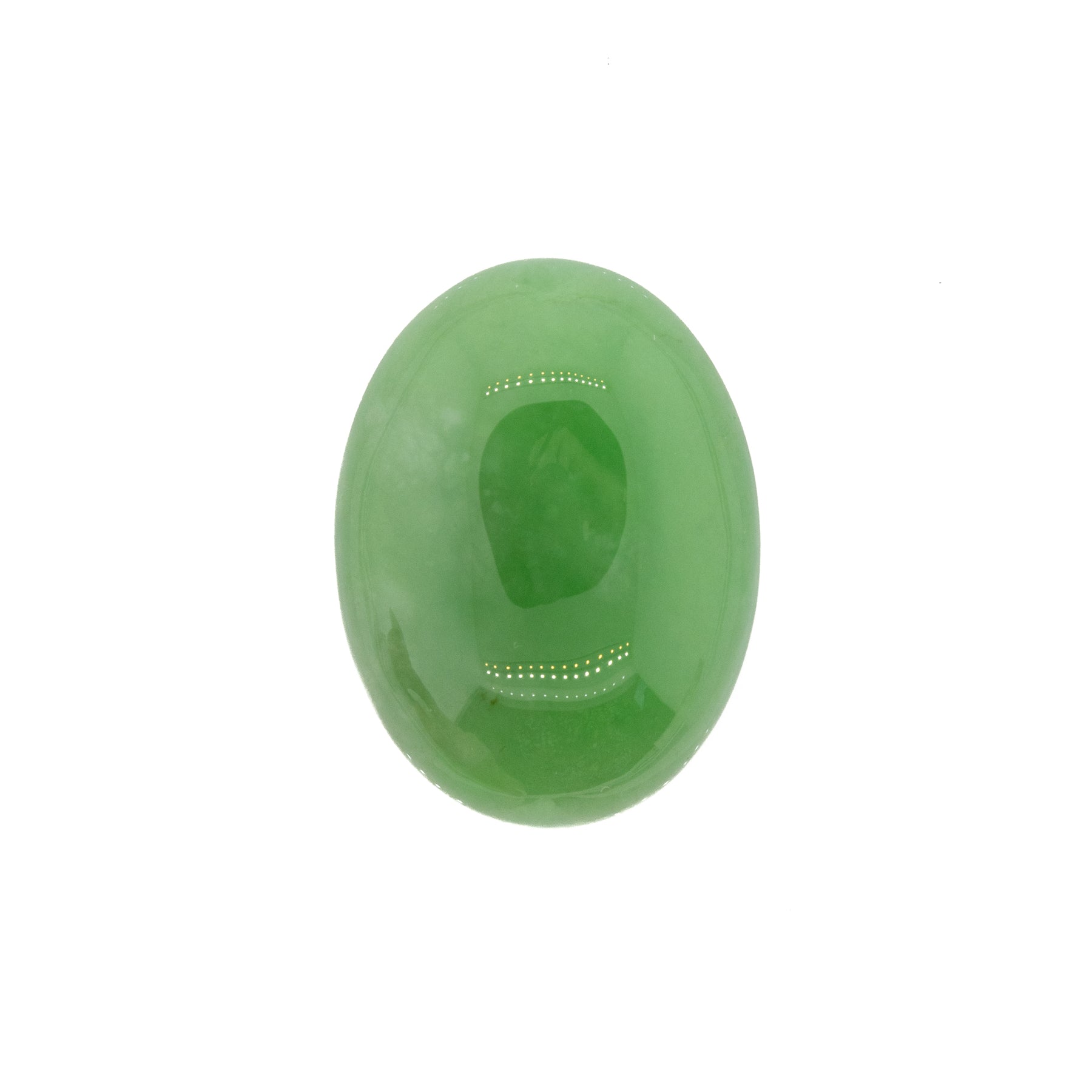 8.26ct Oval Cabochon Cut Mottled Apple Green Jadeite Jade