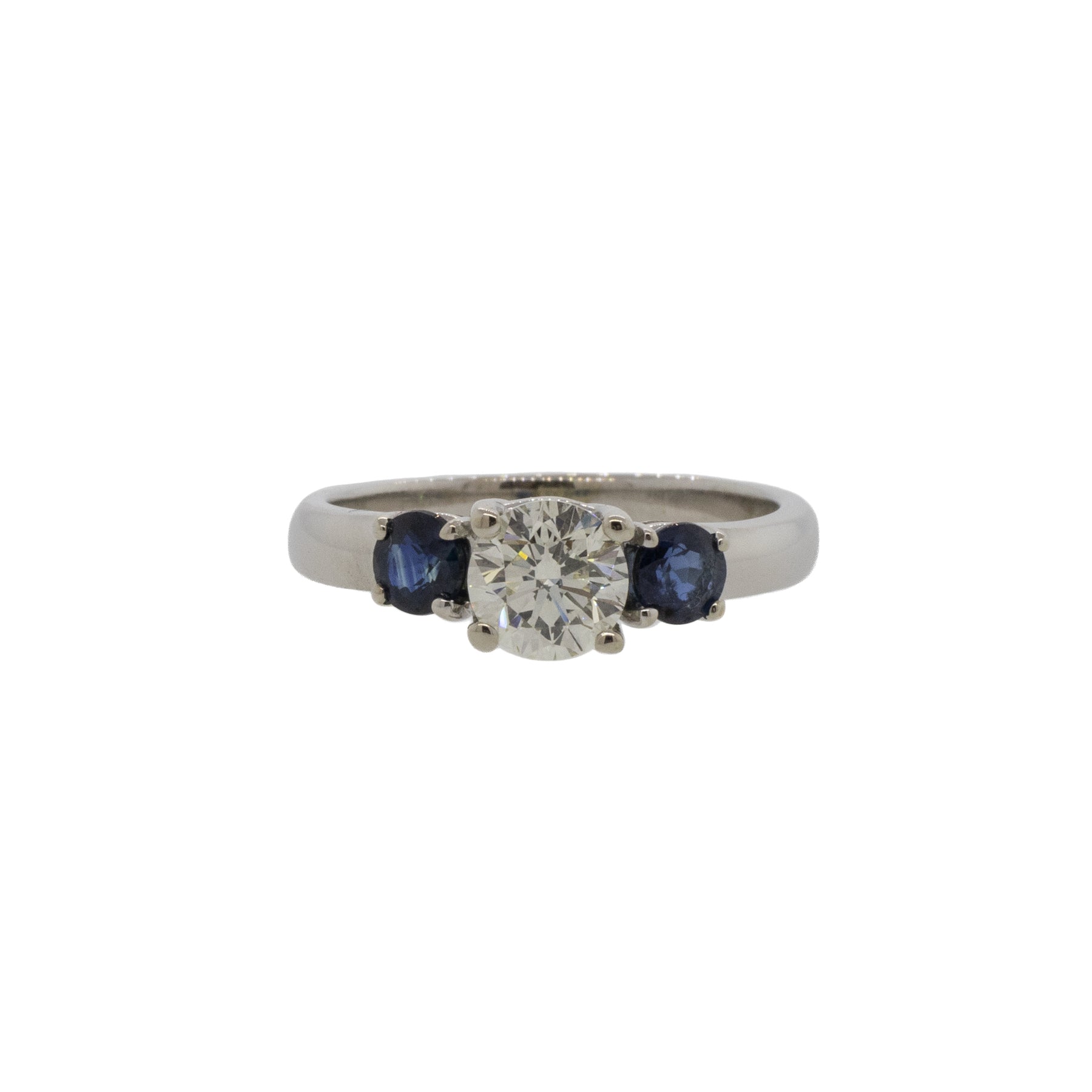 Diamond and Sapphire Three Stone Ring