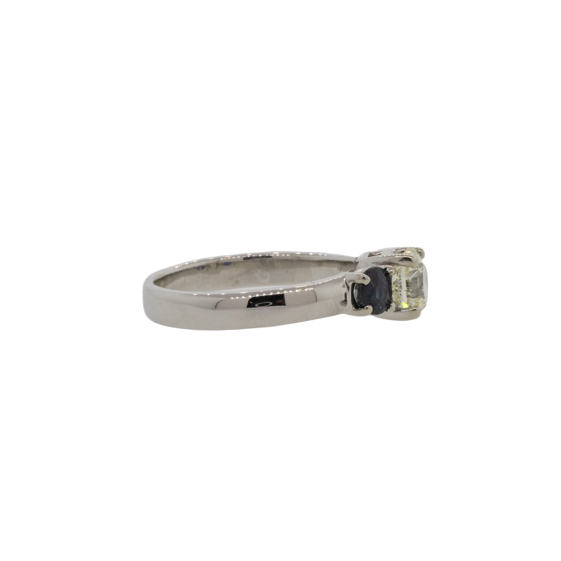 Diamond and Sapphire Three Stone Ring