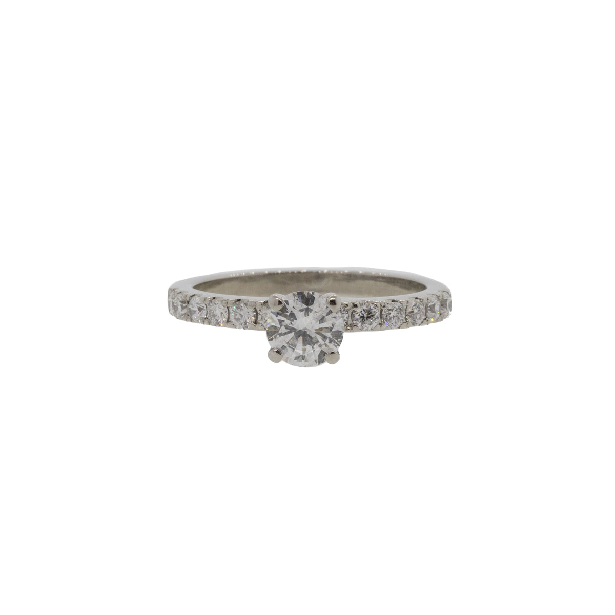 Accented Round Brilliant Cut Diamond Ring