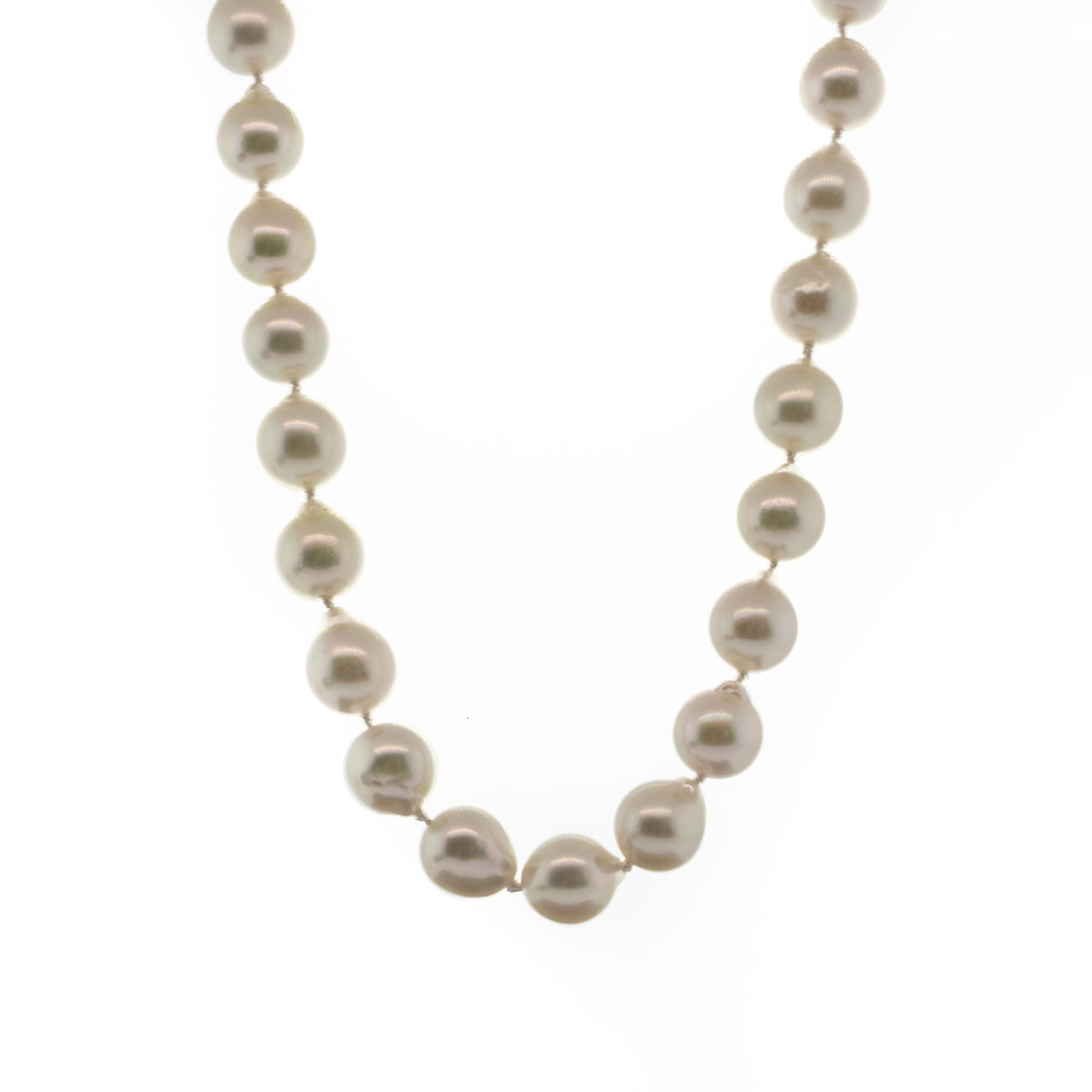 Akoya Pearl Necklace With White Gold & Diamond Clasp