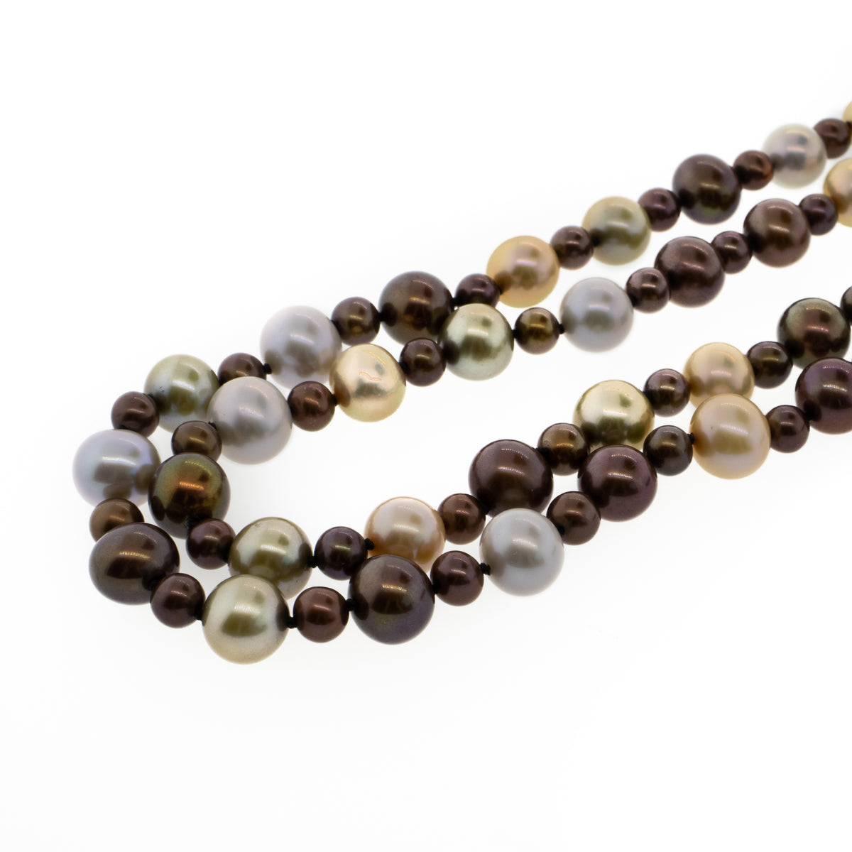 Double Strand Dyed Brown Freshwater Pearl Necklace