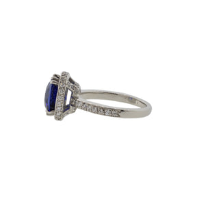 Platinum 3.67ct Sapphire and Diamond Cocktail Ring