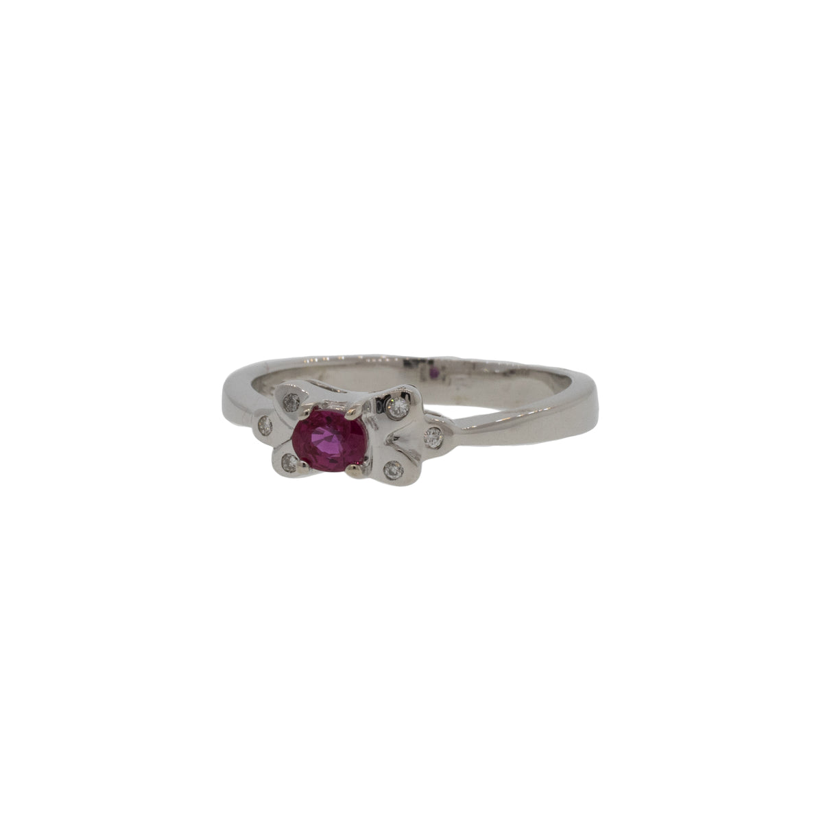 Natural East/West Oval Ruby and Diamond Ring