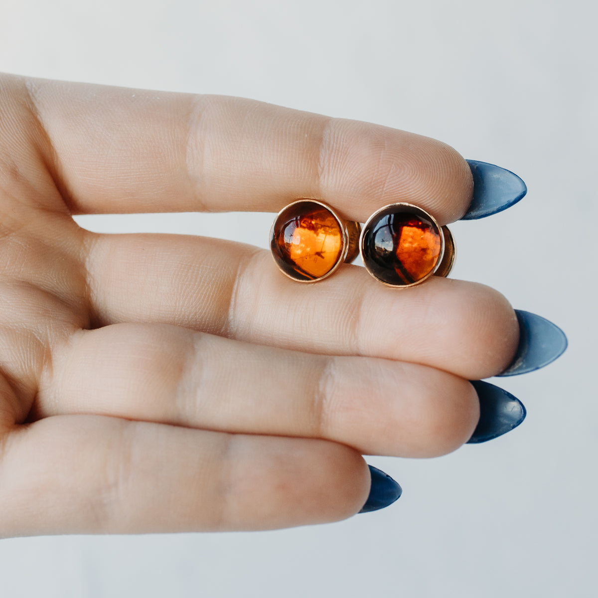 Double Sided 16ctw Madeira Citrine Spool Cufflinks