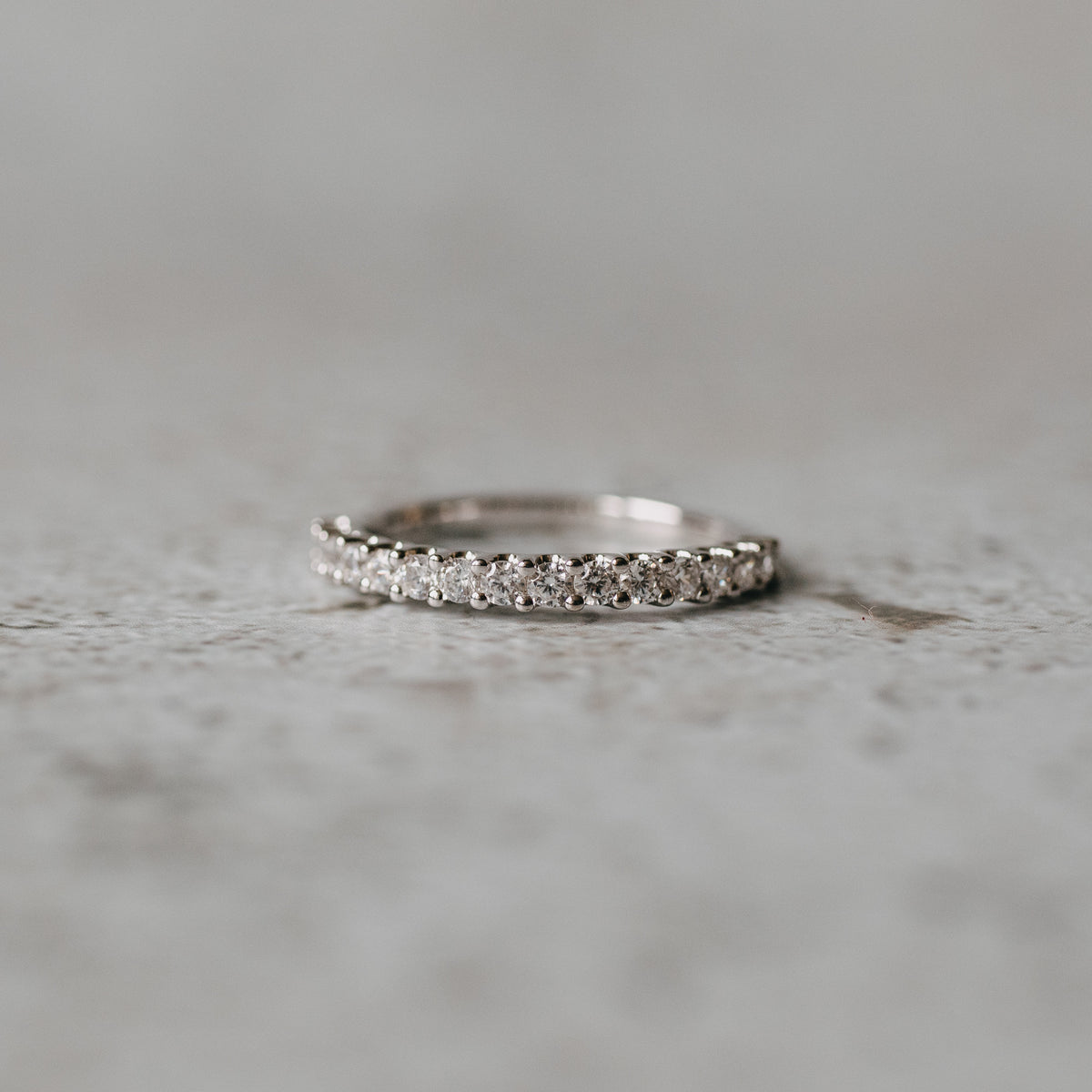 14K White Gold Round Cut Diamond Eternity Band