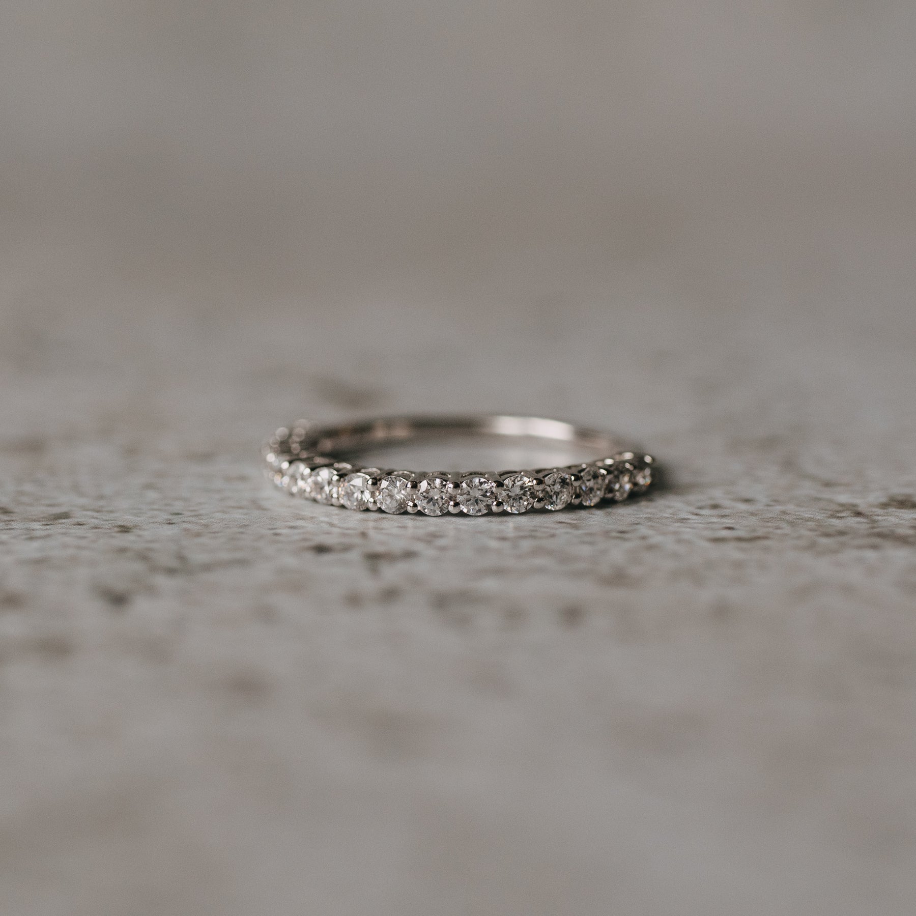 14K White Gold Round Diamond Anniversary Band