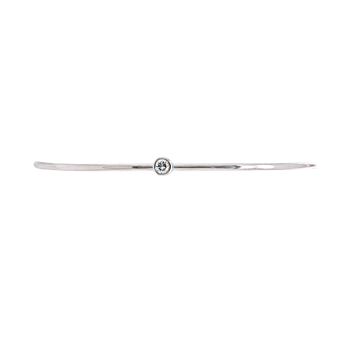 Diamond Solitaire White Gold Bangle Bracelet