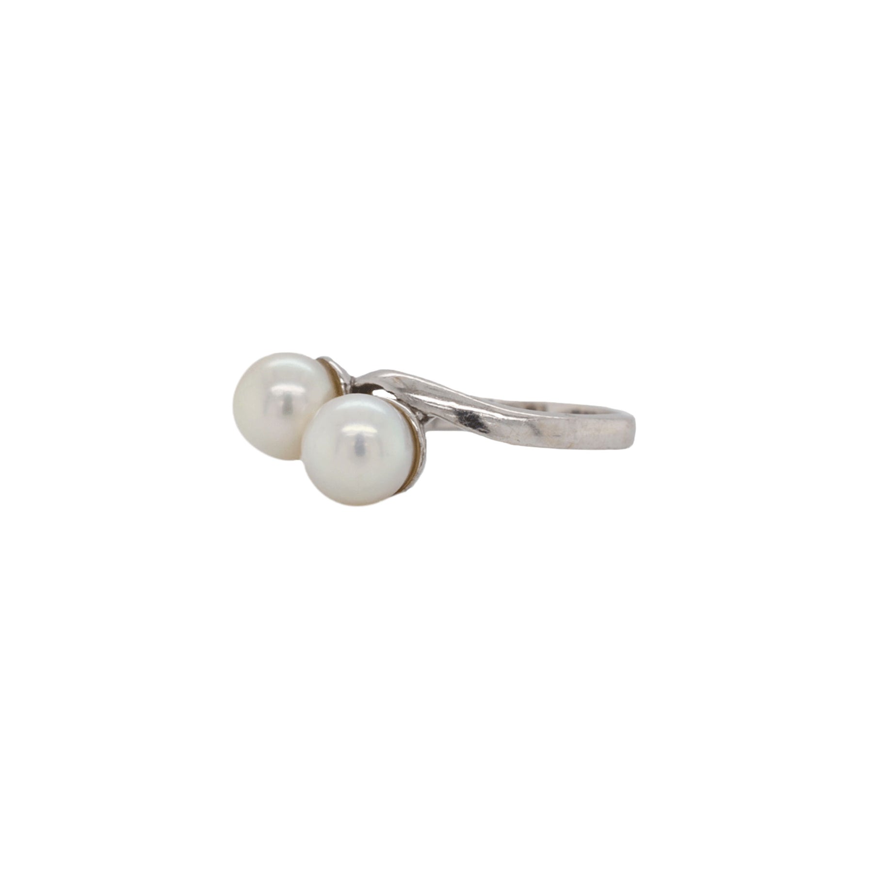 Freshwater Cultured Pearl Toi et Moi Bypass Ring