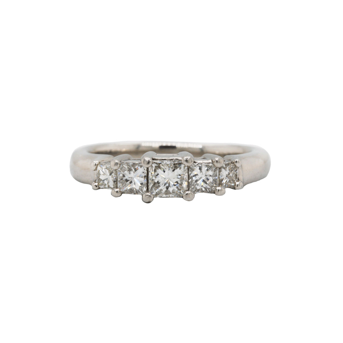 Princess-Cut Tiered Five Stone Diamond Ring