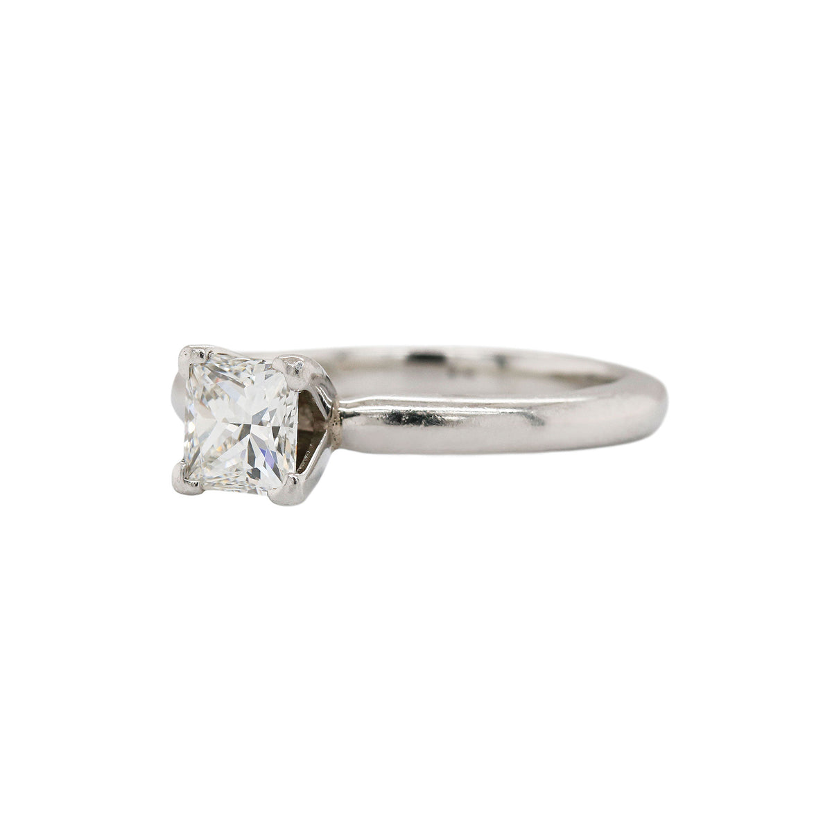 Princess Cut Diamond Platinum Solitaire Ring