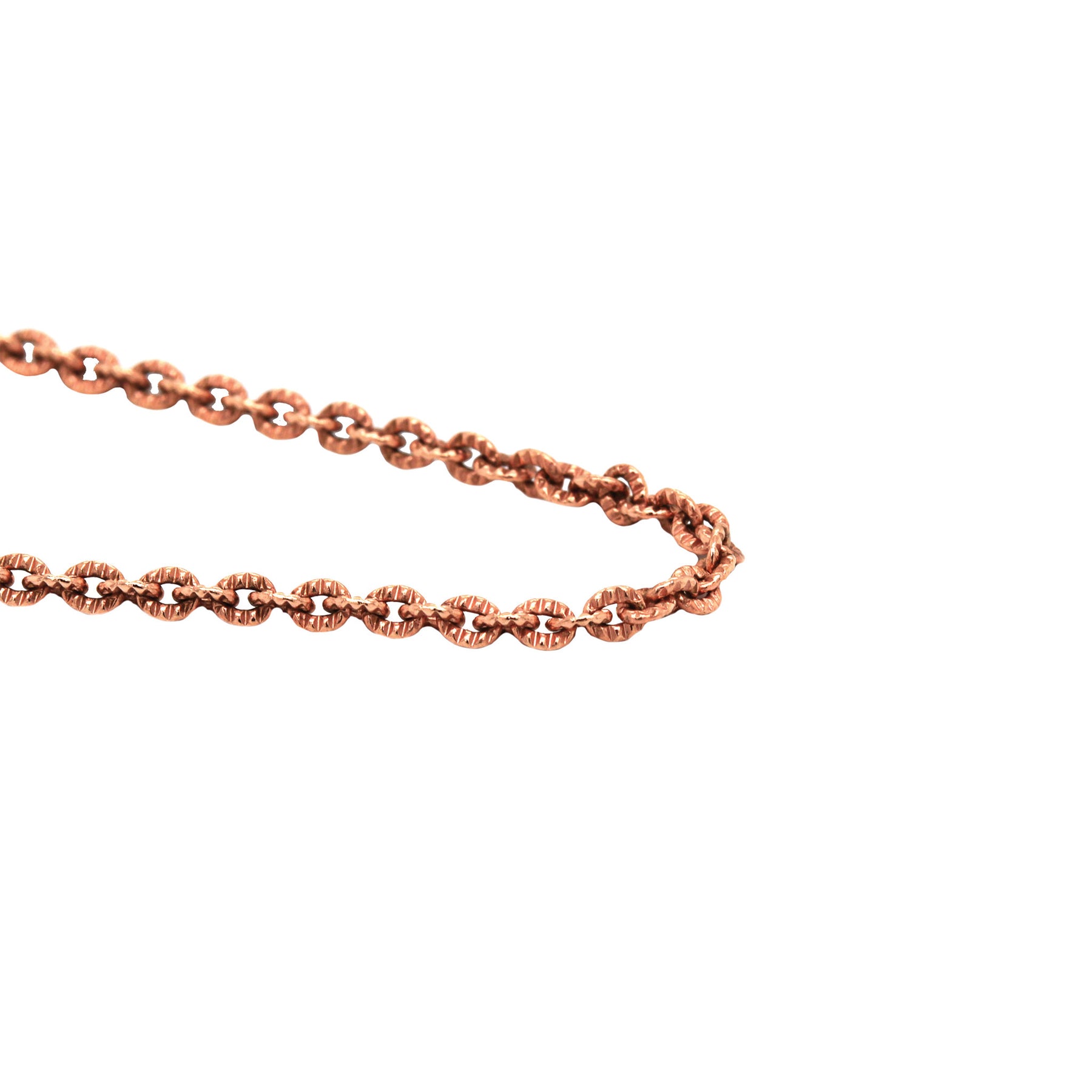 Fancy Ridged Rose Gold Cable Chain