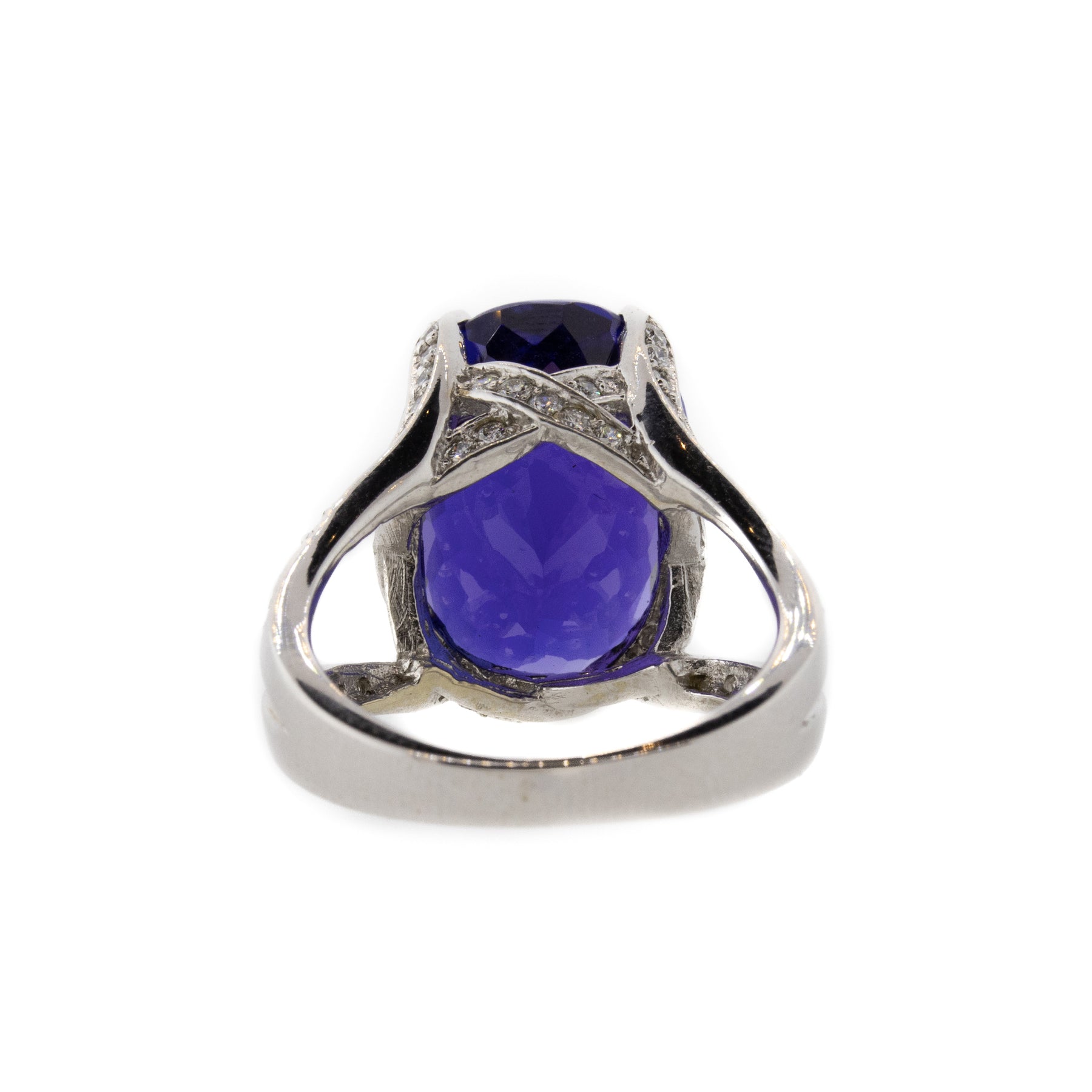 Oval Tanzanite & Diamond 14K White Gold Ring