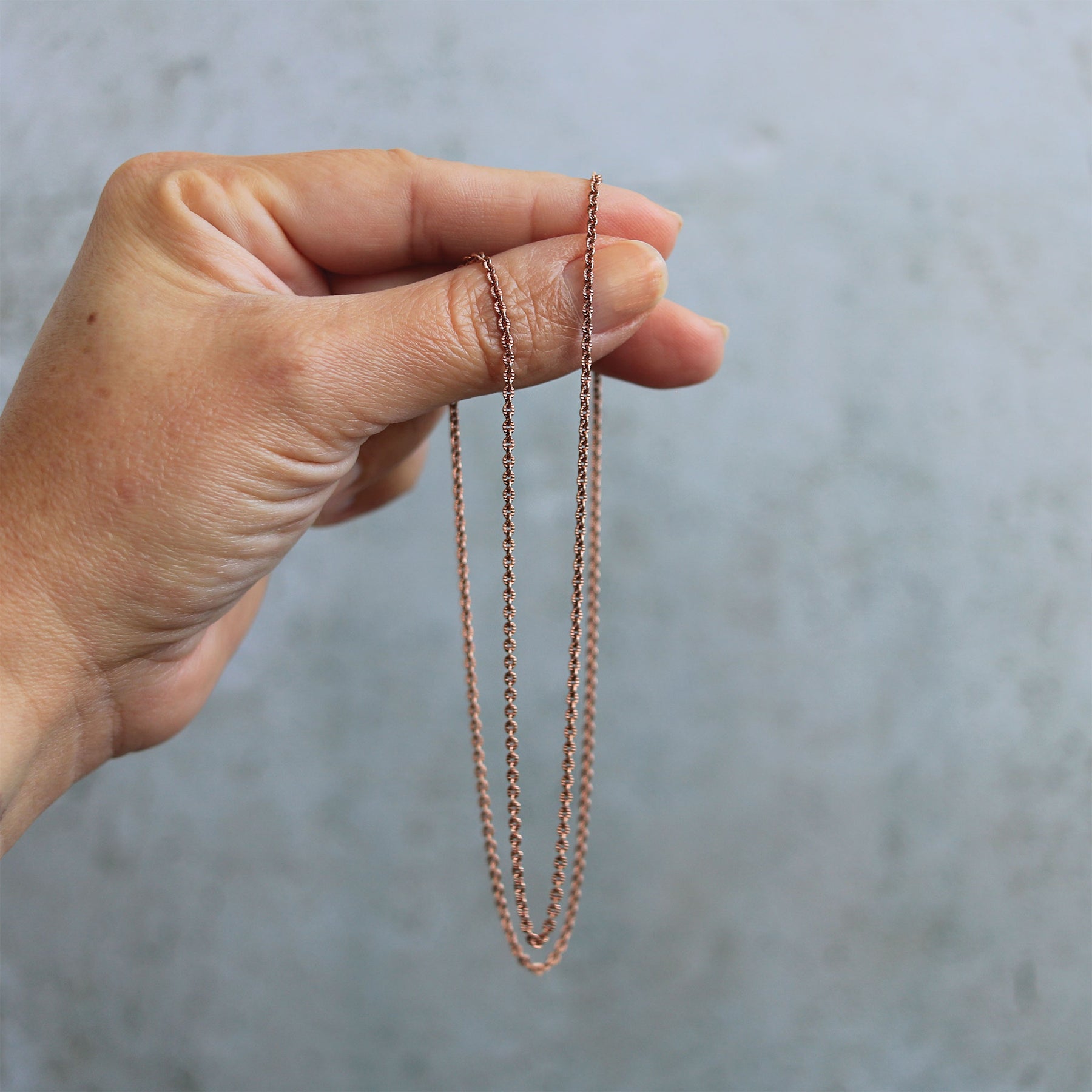 Fancy Ridged Rose Gold Cable Chain