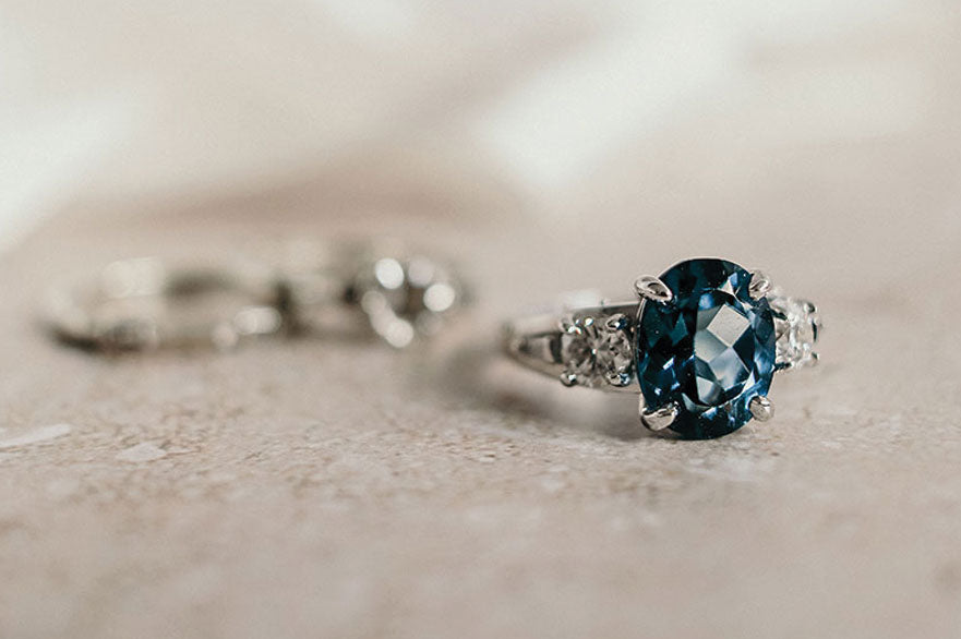 oval london blue topaz custom diamond engagement ring baraka gems