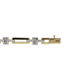 14K Yellow & White Gold Diamond Link Bracelet