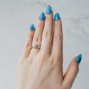 Channel-Set Accented Solitaire Diamond Engagement Ring