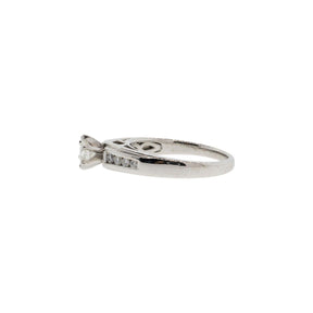 Channel-Set Accented Solitaire Diamond Engagement Ring
