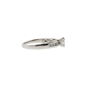 Channel-Set Accented Solitaire Diamond Engagement Ring